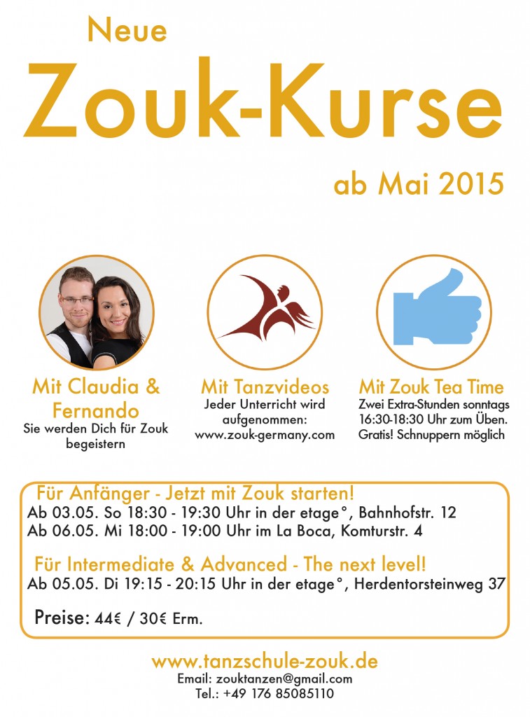 Zouk Bremen - Neue Kurse ab Mai 2015