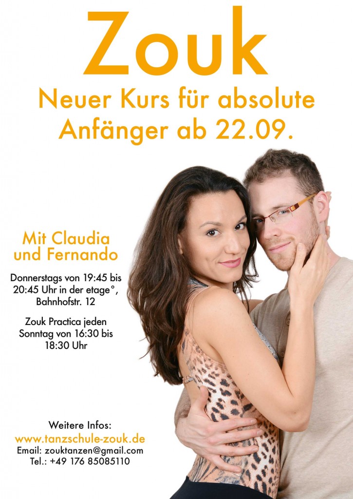 Zouk Für absolute Anfänger: Ab 22.09. Do um 19:45 Uhr