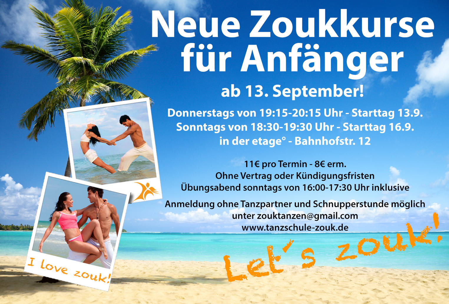 Zoukkurse für Anfänger ab September 2018 in Bremen